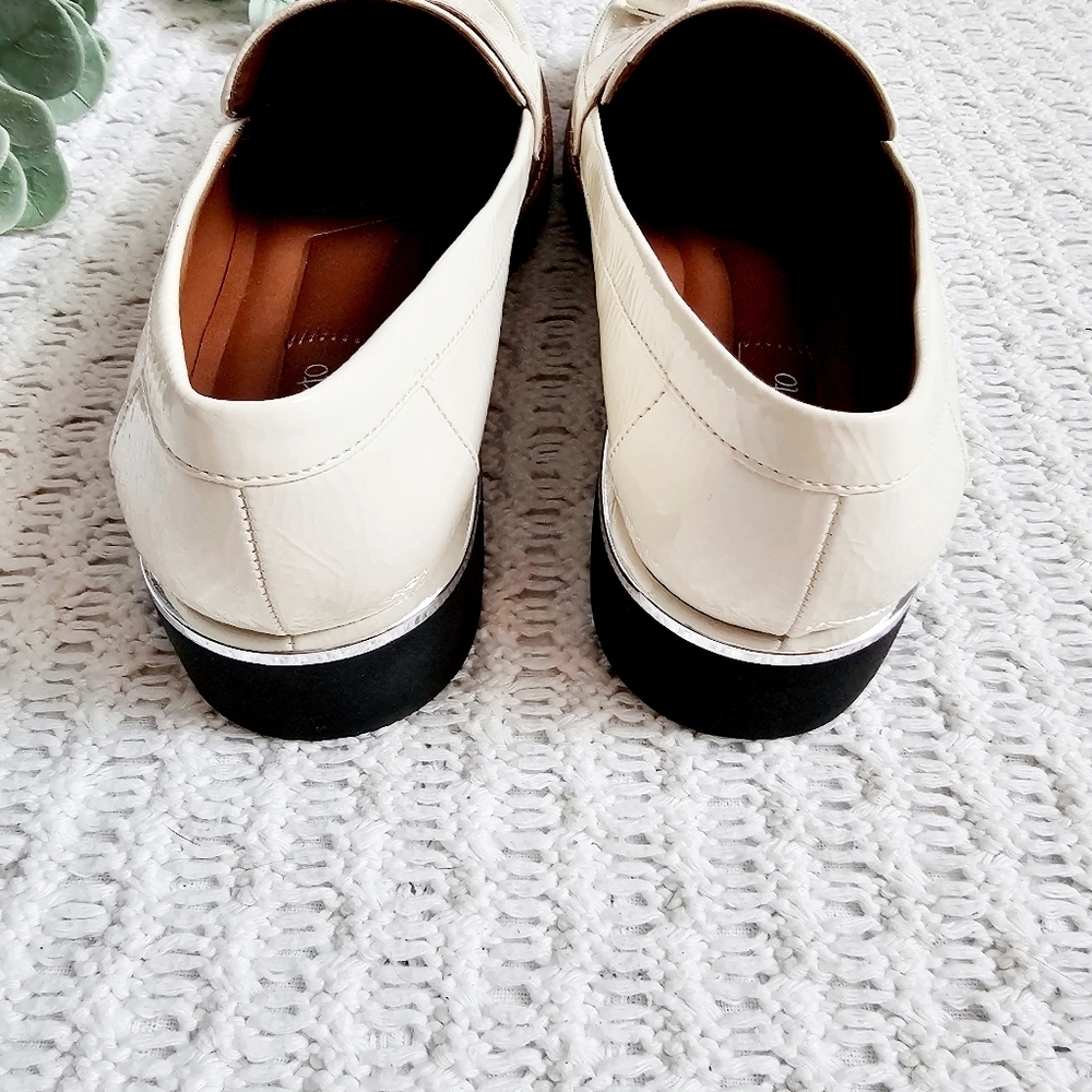 Franco Sarto Carolynn Tassel Loafers Neutral Patent Slip On Lug Sole Vamp NWOT 8 - Picture 10 of 16